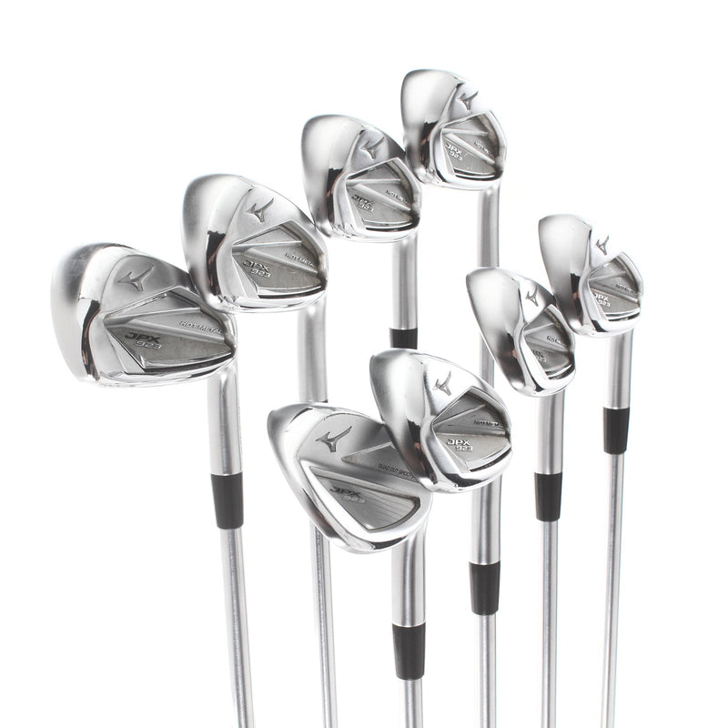 Mizuno JPX 923 Hot Metal Steel Mens Right Hand Irons 4-GW -0.5" 2* Flat Stiff - Project X IO 6.0 110g