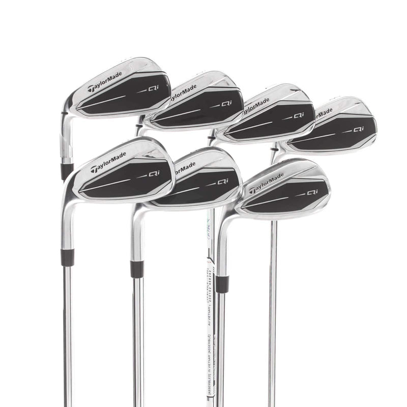 TaylorMade Qi Steel Mens Left Hand Irons 5-SW Regular - KBS Max MT 85