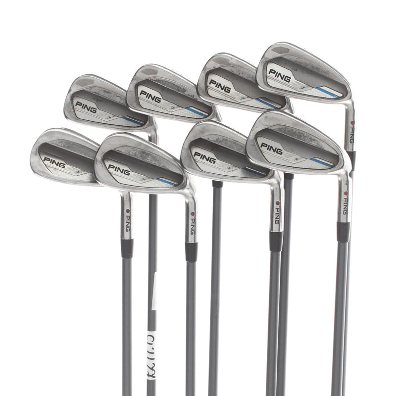 Ping i-Series E1 Graphite Mens Right Hand Irons 4-UW Red Dot 2* Flat Stiff - Ping CFS 80