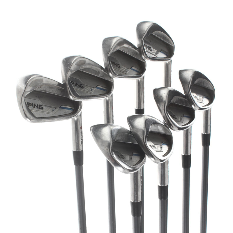 Ping i-Series E1 Graphite Mens Right Hand Irons 4-UW Red Dot 2* Flat Stiff - Ping CFS 80