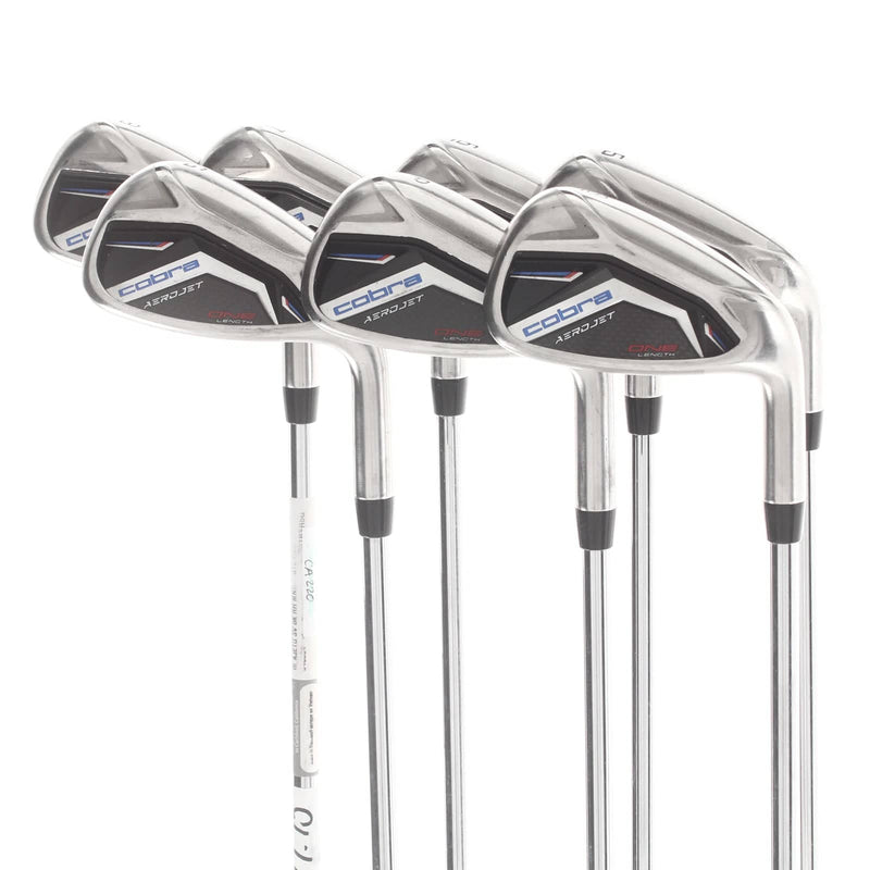 Cobra King Aerojet One Length Steel Mens Right Hand Irons 5-GW Regular - KBS Tour Light One Length