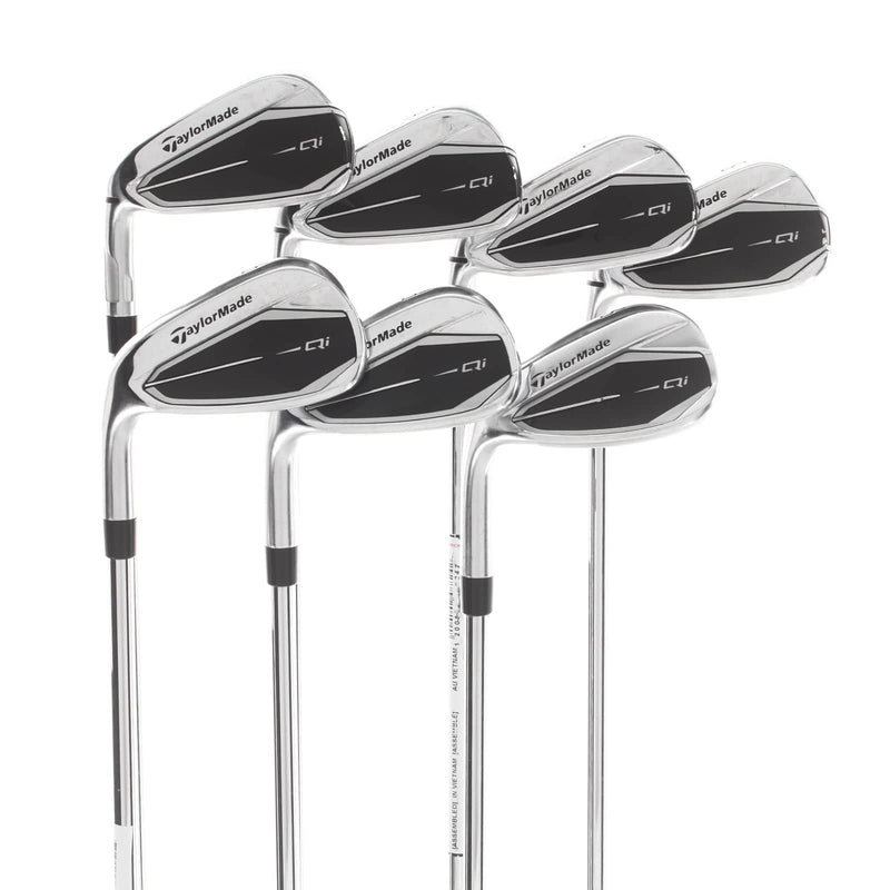 TaylorMade Qi Steel Mens Left Hand Irons 5-SW Regular - KBS Max MT 85