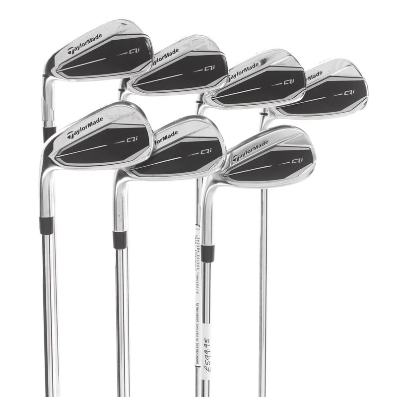 TaylorMade Qi Steel Mens Left Hand Irons 5-SW Regular - KBS Max MT 85