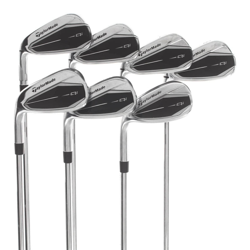TaylorMade Qi Steel Mens Left Hand Irons 5-SW Regular - KBS Max MT 85