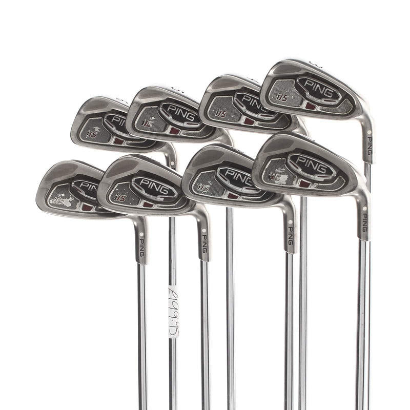 Ping i15 Steel Mens Right Hand Irons 3-PW White Dot 3* Upright Regular - Ping AWT
