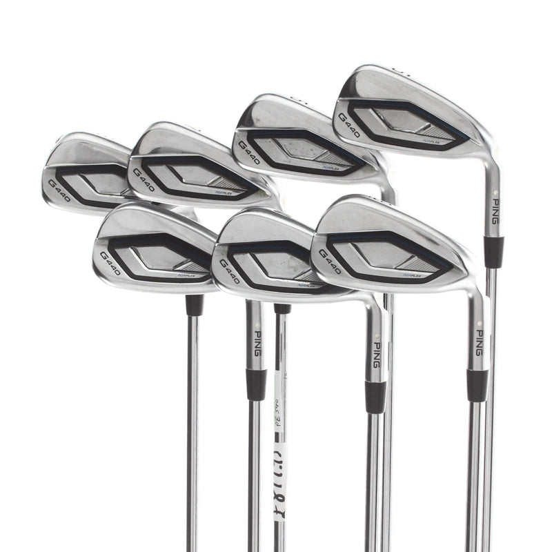 Ping G440 Steel Mens Right Hand Irons 5-UW White Dot 3* Upright Stiff - Ping AWT 3.0