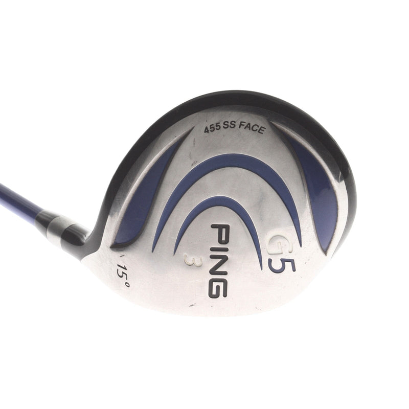 Ping G5 Graphite Mens Right Hand Fairway 3 Wood 15* Stiff - Grafalloy ProLaunch Blue 75S