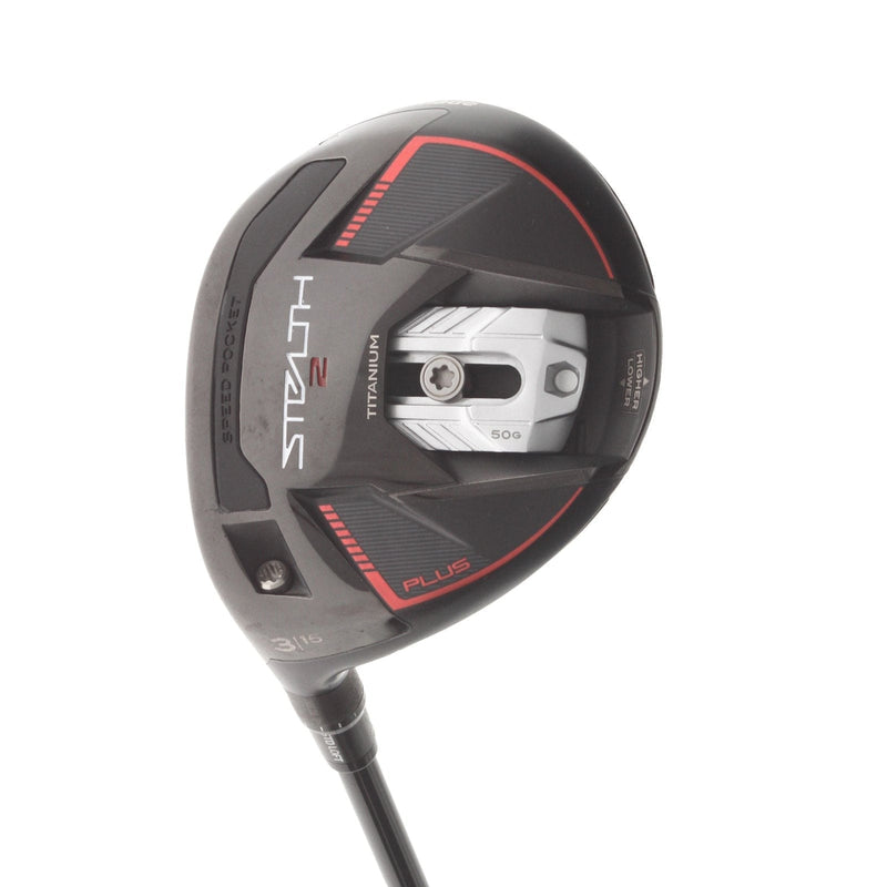 TaylorMade Stealth 2 Plus Graphite Mens Left Hand Fairway 3 Wood 15* Regular - Kai'li Red 65R