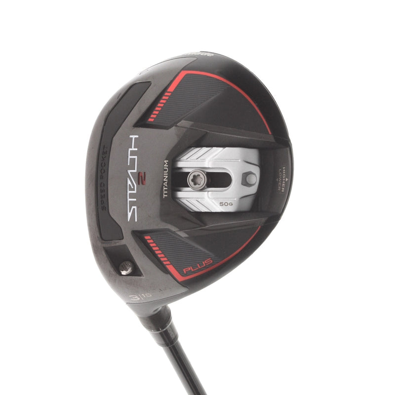 TaylorMade Stealth 2 Plus Graphite Mens Left Hand Fairway 3 Wood 15* Regular - Kai'li Red 65R