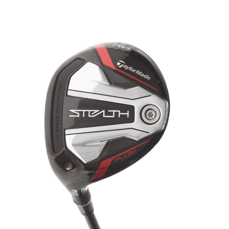TaylorMade Stealth Plus Graphite Mens Left Hand Fairway 3 Wood 15* Stiff - HZRDUS Smoke RDX Red 75