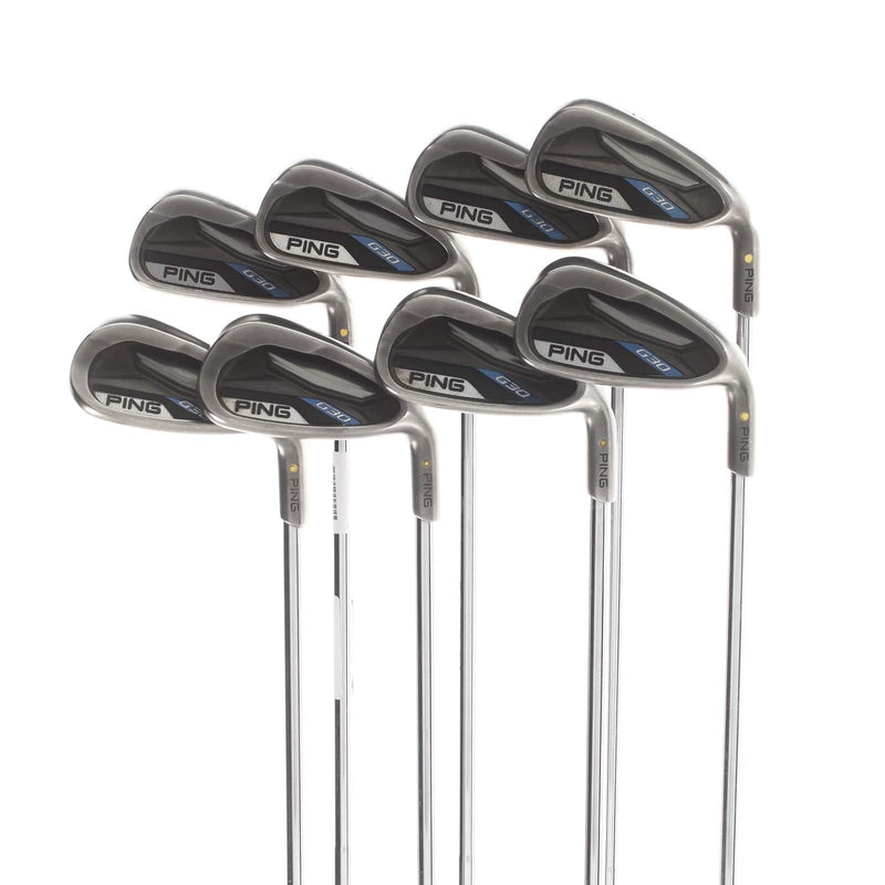 Ping G30 Steel Mens Right Hand Irons 4-SW Yellow Dot 1.5* Flat Senior - Ping CFS Distance