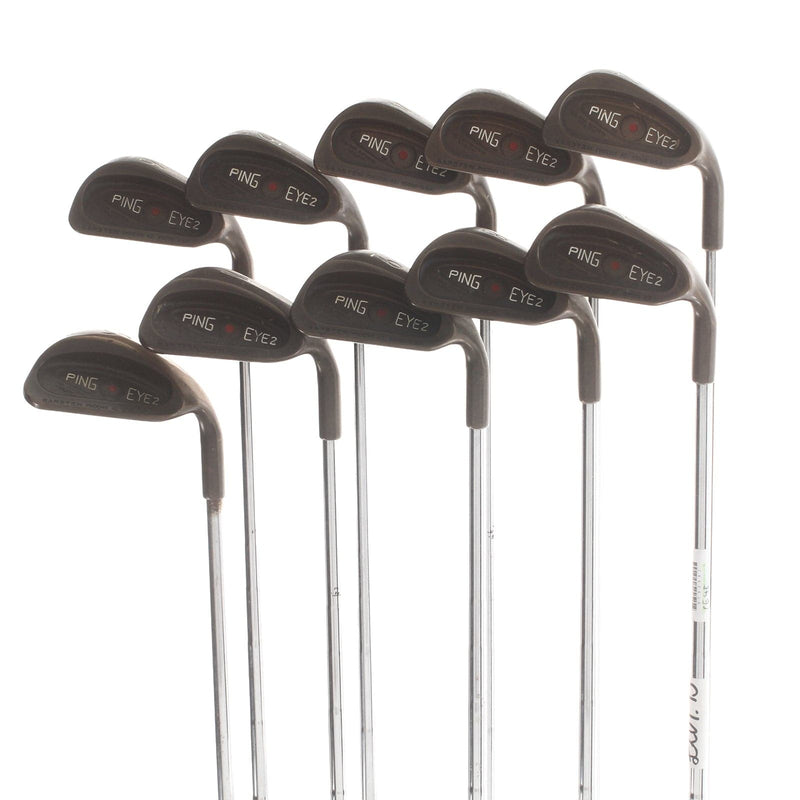 Ping Eye 2 BeCu Steel Mens Right Hand Irons 2-SW Red Dot 1* Flat Lite - Ping ZZ Lite