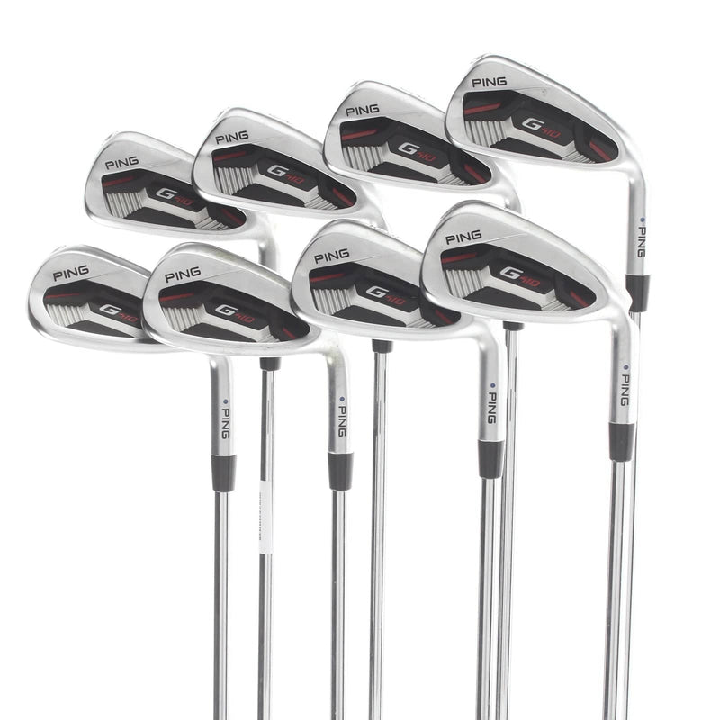 Ping G410 Steel Mens Right Hand Irons 4-SW Blue Dot 1* Upright Regular - Ping AWT 2.0