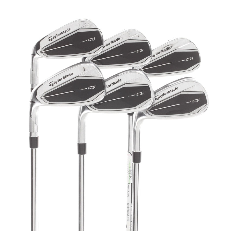 TaylorMade Qi Steel Mens Left Hand Irons 5-PW Regular - KBS Max MT 85