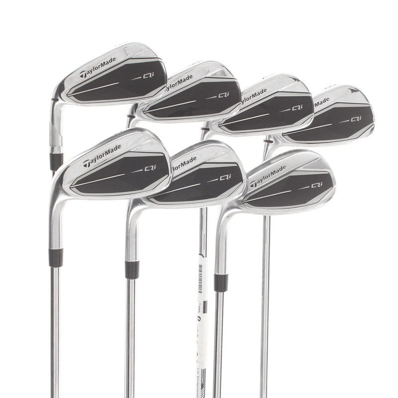 TaylorMade Qi Steel Mens Left Hand Irons 5-SW Regular - KBS Max 85