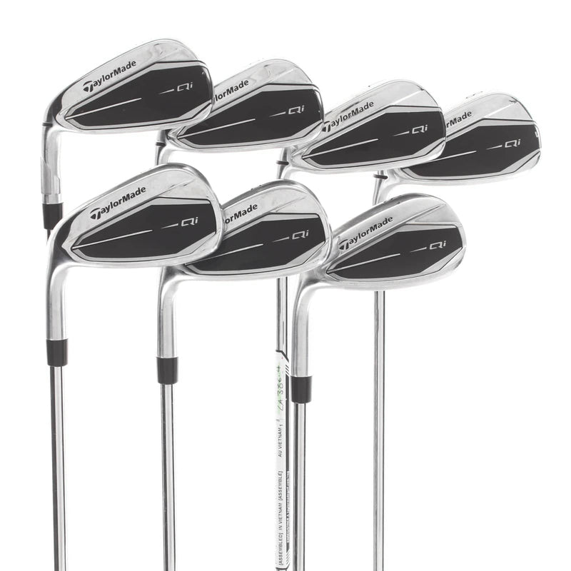 TaylorMade Qi Steel Mens Left Hand Irons 5-SW Regular - KBS Max MT 85