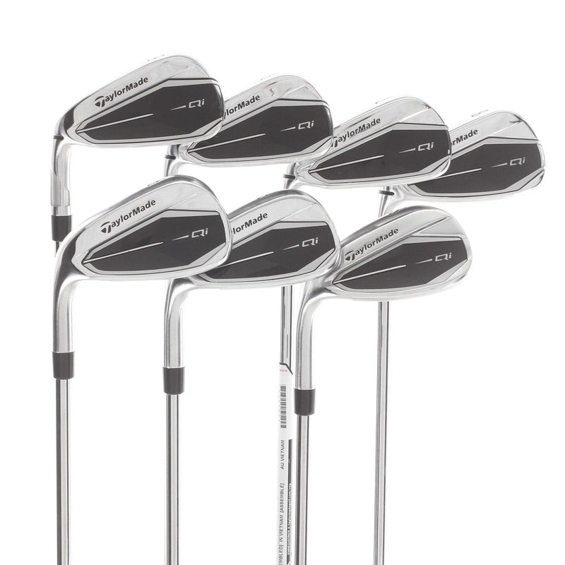 TaylorMade Qi Steel Mens Left Hand Irons 5-SW Regular - KBS Max MT 85
