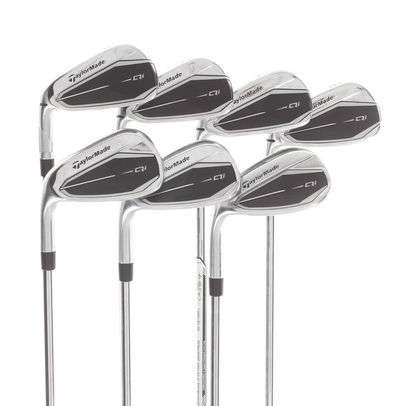 TaylorMade Qi Steel Mens Left Hand Irons 5-SW Regular - KBS Max MT 85