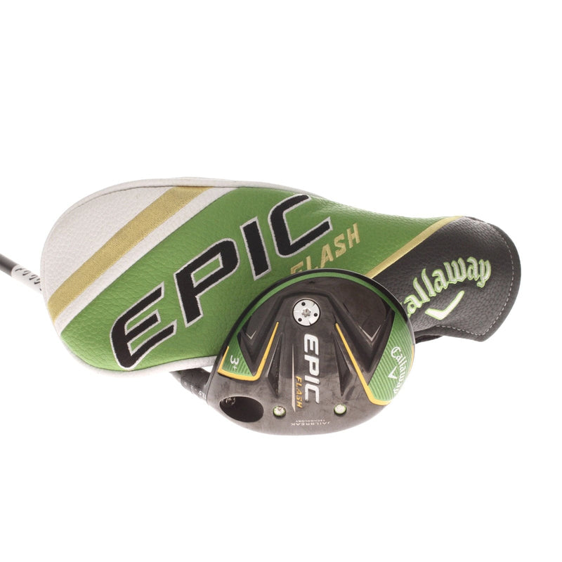 Callaway Epic Flash Graphite Mens Right Hand Fairway 3 Wood 13.5* Extra Stiff - Hzrdus Smoke Black 6.5 70g