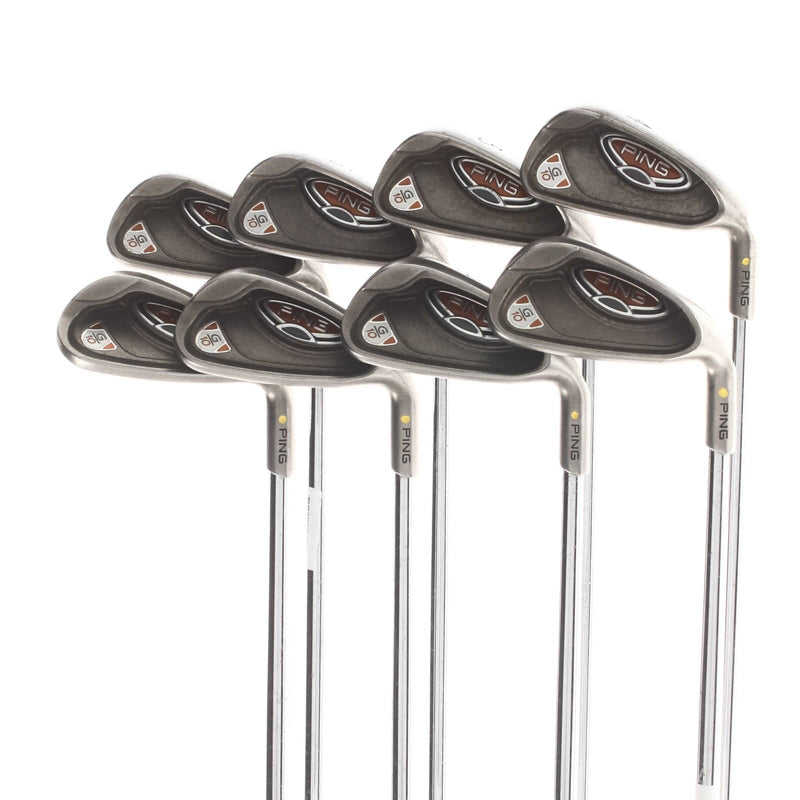 Ping G10 Steel Mens Right Hand Irons 4-SW Yellow Dot 1.5* Upright Regular - Ping AWT