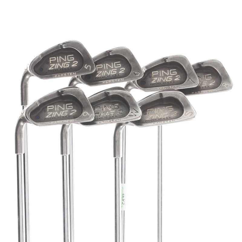 Ping Zing 2 Steel Mens Left Hand Irons 5-SW Blue Dot 0.75* Upright Regular - Ping Cushin'