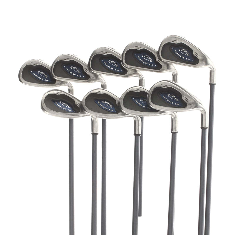 Callaway Steelhead X-16 Graphite Mens Right Hand Irons 4-SW+LW Lite - Callaway UL55