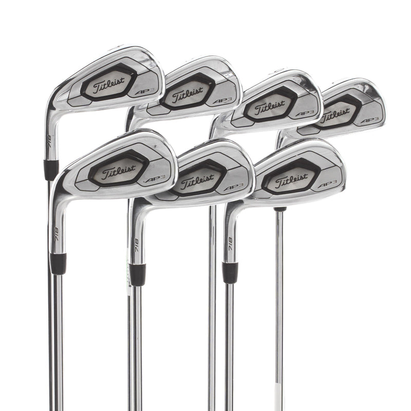 Titleist AP3 718 Steel Mens Left Hand Irons 4-PW Stiff - AMT Black S300