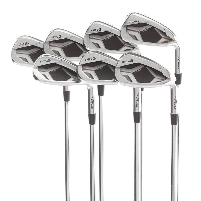 Ping G430 Steel Mens Right Hand Irons 6-GW+SW Green Dot 2* Upright Regular - Dynamic Gold 105