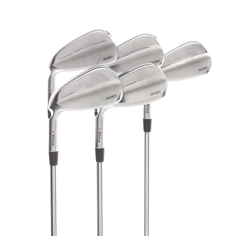Ping i530 Steel Mens Left Hand Irons 7-UW Orange Dot 2* Flat Stiff - Ping AWT 2.0