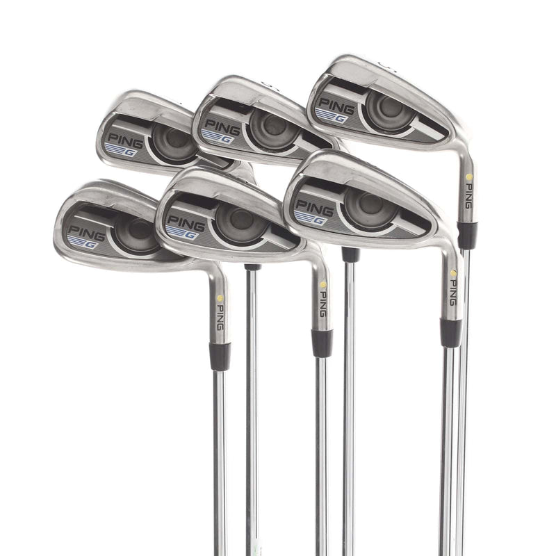 Ping G Series Steel Mens Right Hand Irons 5-PW Yellow Dot 1.5* Upright Extra Stiff - Project X Rifle 6.5