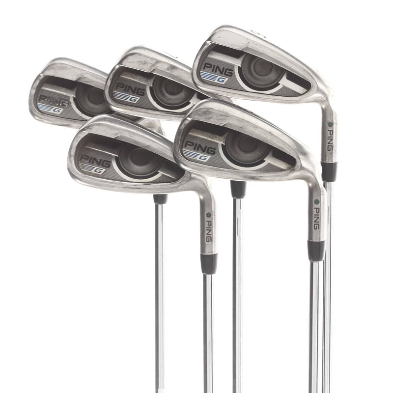 Ping G Series Steel Mens Right Hand Irons 6-PW Green Dot 2* Upright Regular - Ping AWT 2.0
