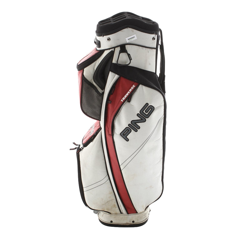 Ping Traverse Cart Bag - Cream/Black/Red