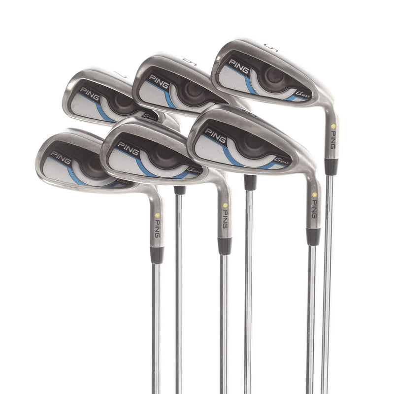 Ping G Max Steel Mens Right Hand Irons 5-PW Yellow Dot 1.5* Upright Soft Regular - Ping CFS Distance