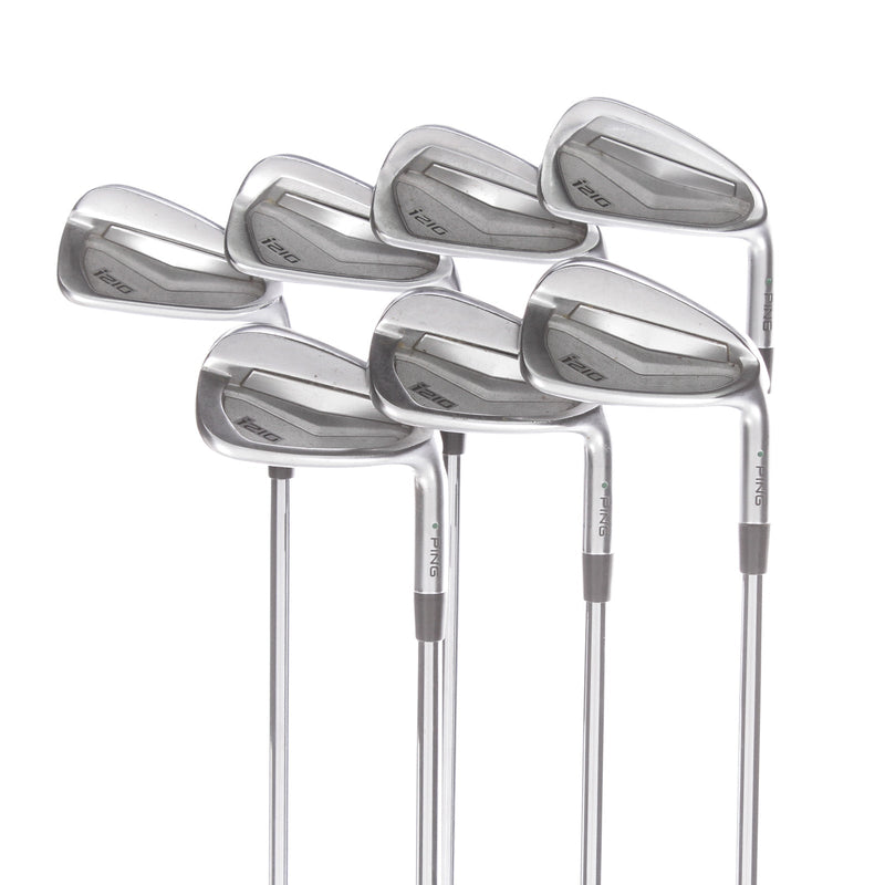 Ping i210 Steel Mens Right Hand Irons 4-PW Green Dot 2* Upright Stiff - Dynamic Gold S300