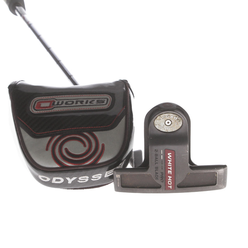 Odyssey White Hot 2 Ball Blade Pro Mens Right Hand Putter 34" Mallet - Super Stroke Flatso 2.0