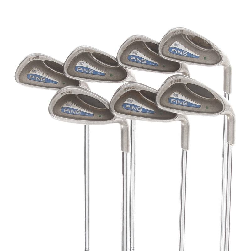 Ping G2 Steel Mens Right Hand Irons 4-PW Green Dot 2* Upright Stiff - True Temper Dynamic Gold S300