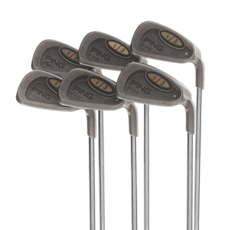 Ping i3 O-Size Steel Mens Right Hand Irons 5-PW White Dot 3* Upright Stiff - Cushin JZ
