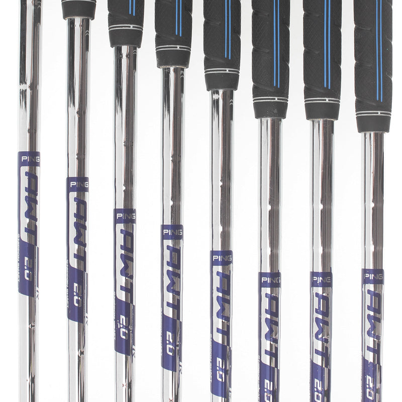 Ping G700 Steel Mens Right Hand Irons 5-GW+SW White Dot 3* Upright Regular - Ping AWT 2.0