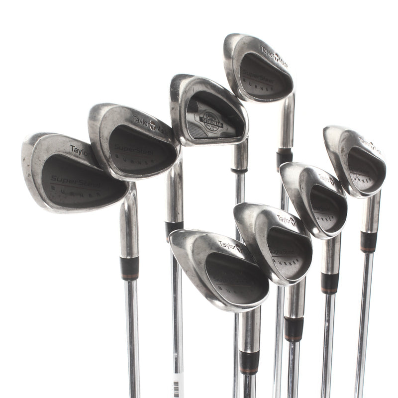 TaylorMade Supersteel Burner Steel Mens Right Hand Irons 4-SW Stiff - TaylorMade Precision Rifle S-90
