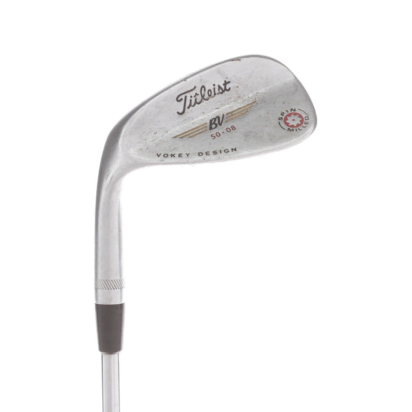 Titleist BV Spin Milled Steel Mens Left Hand Gap Wedge 50* 8 Bounce Wedge - Titleist BV Spin Milled