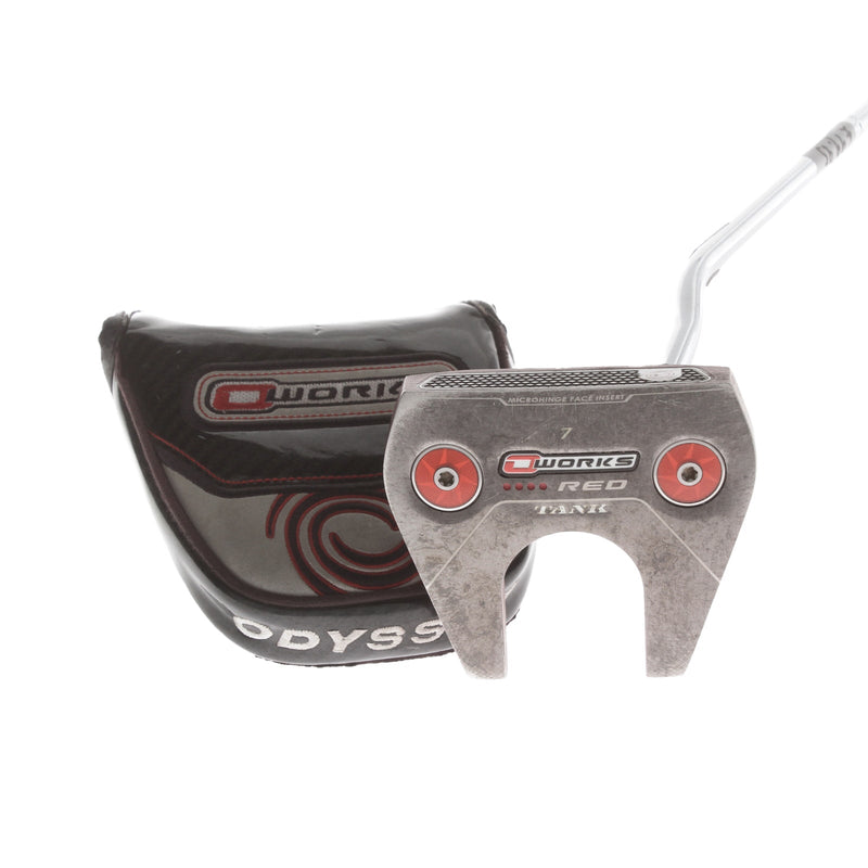 Odyssey O Works Tank 7 Red Mens Right Hand Putter 35" Mallet - Super Stroke Mid Slim 2.0