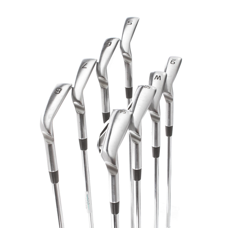 Ping G430 Steel Mens Right Hand Irons 5-GW+SW Green Dot Stiff - Ping AWT 2.0