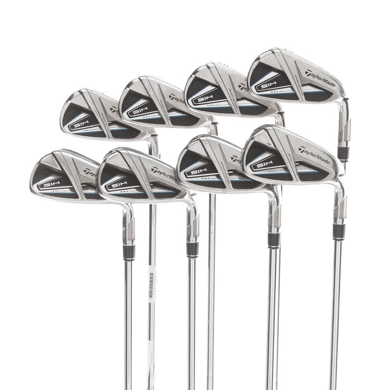 TaylorMade Sim Max Steel Mens Right Hand Irons 4-AW Stiff - KBS Max 85