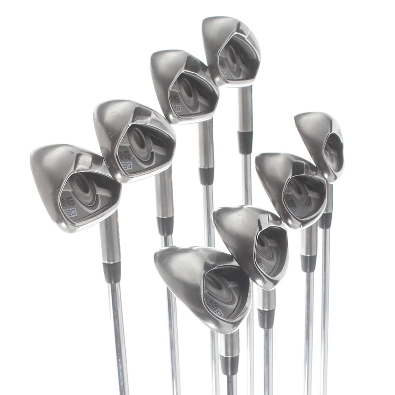 Ping G Series Steel Mens Right Hand Irons 4-SW Yellow Dot 1.5* Upright Regular - Ping AWT 2.0