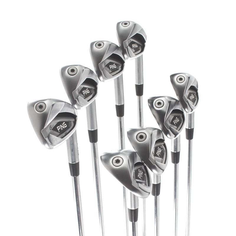 Ping G425 Steel Mens Right Hand Irons 4-SW White Dot 3* Upright Stiff - Ping AWT 2.0