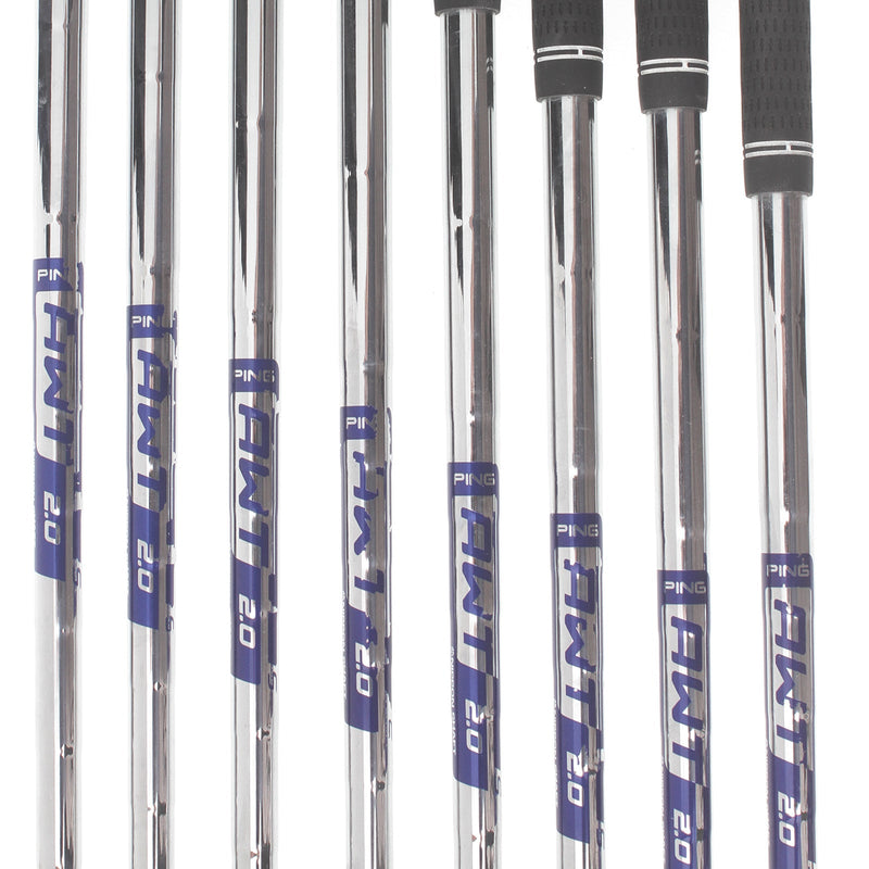 Ping G425 Steel Mens Right Hand Irons 4-SW White Dot 3* Upright Stiff - Ping AWT 2.0