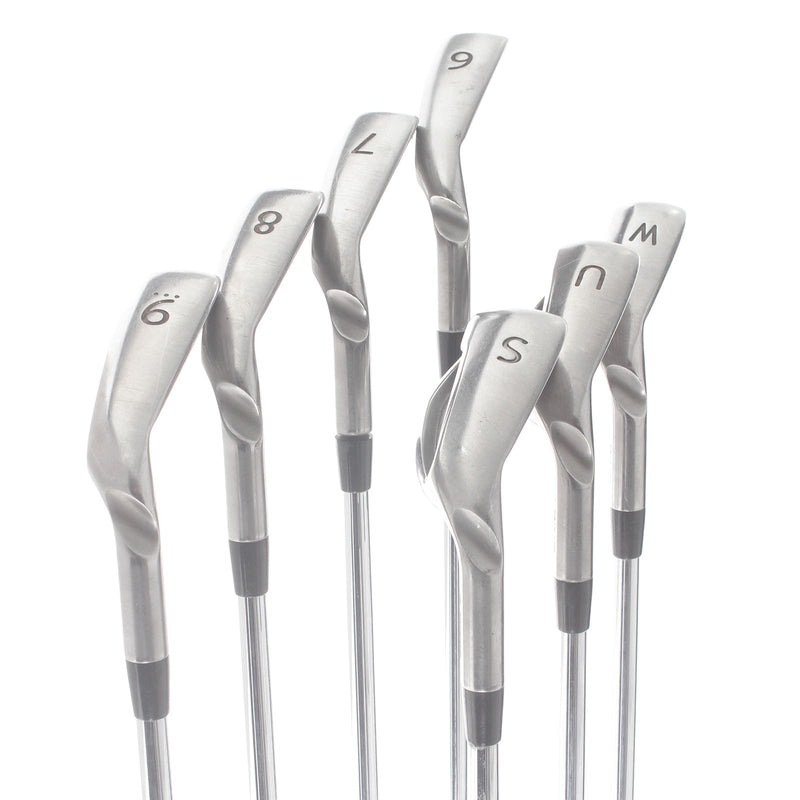 Ping G Series Steel Mens Right Hand Irons 6-SW+UW Orange Dot 2* Flat Regular - Ping AWT 2.0