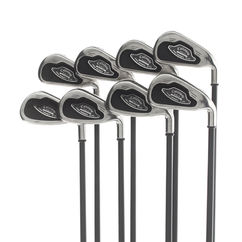 Callaway Pro Series X-16 Graphite Mens Right Hand Irons 3-PW Stiff - Callaway RCH M75i