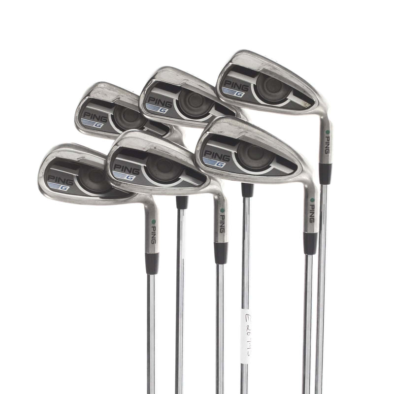 Ping G Series Steel Mens Right Hand Irons 5-PW Green Dot 1.5* Upright Regular - Ping AWT 2.0