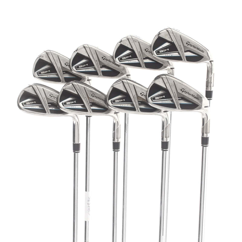 TaylorMade Sim Max Steel Mens Right Hand Irons 5-SW+AW Regular - KBS Max 85
